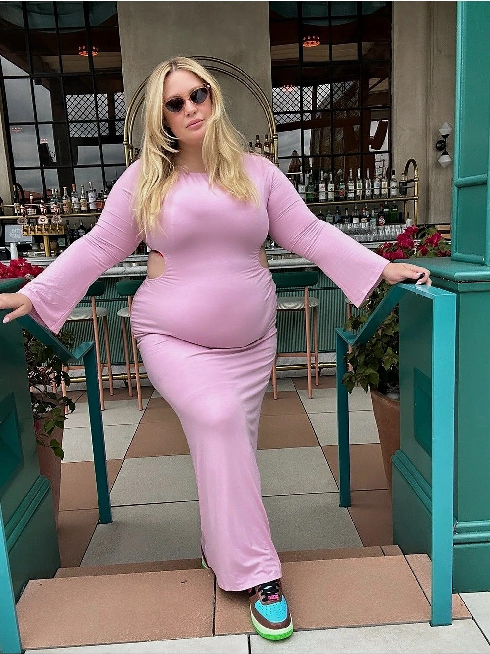 GIAirl Pink Long Sleeve Maxi Dress Size 18/20 Like New